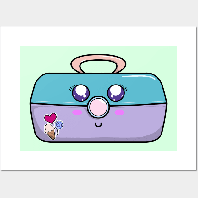 90's Kawaii Makeup Case Wall Art by Nirelle